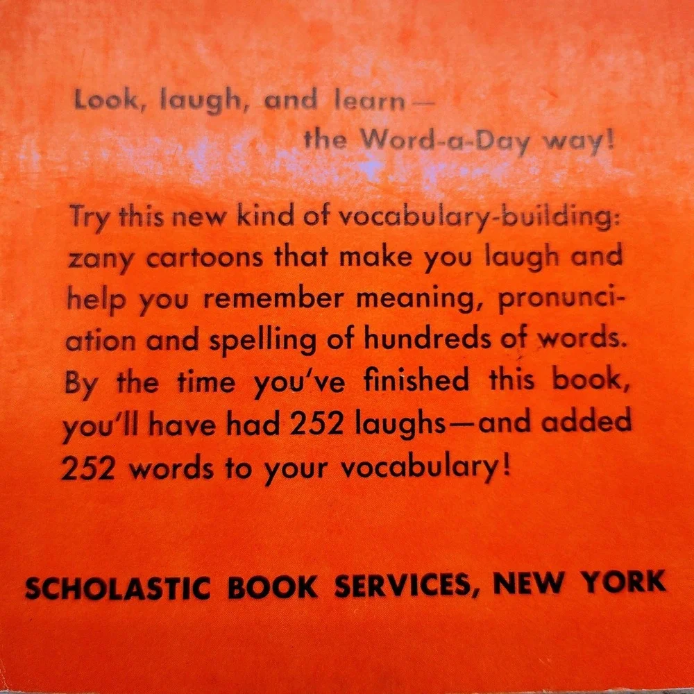 Word-A-Day by Mickey Bach Vtg 1965 Paperback Book Cartoon Word Definitions FUNNY